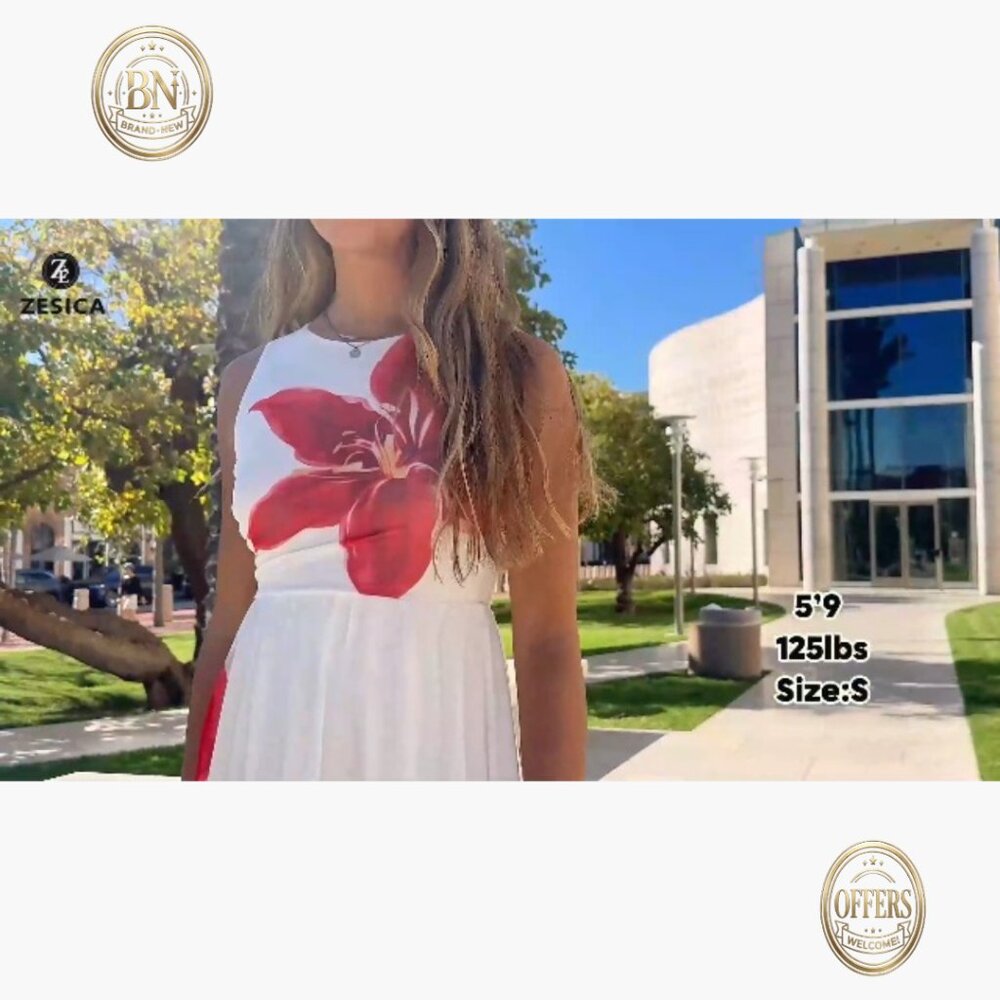 Polyester Elastane Mesh Maxi Dress Sleeveless Cre… - image 7